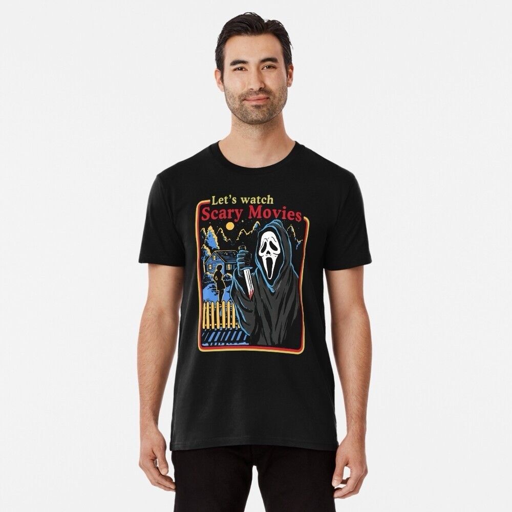 Scream Scary Movie Ghost Face Shirt Men's Size XL Black Graphic Horror Halloween